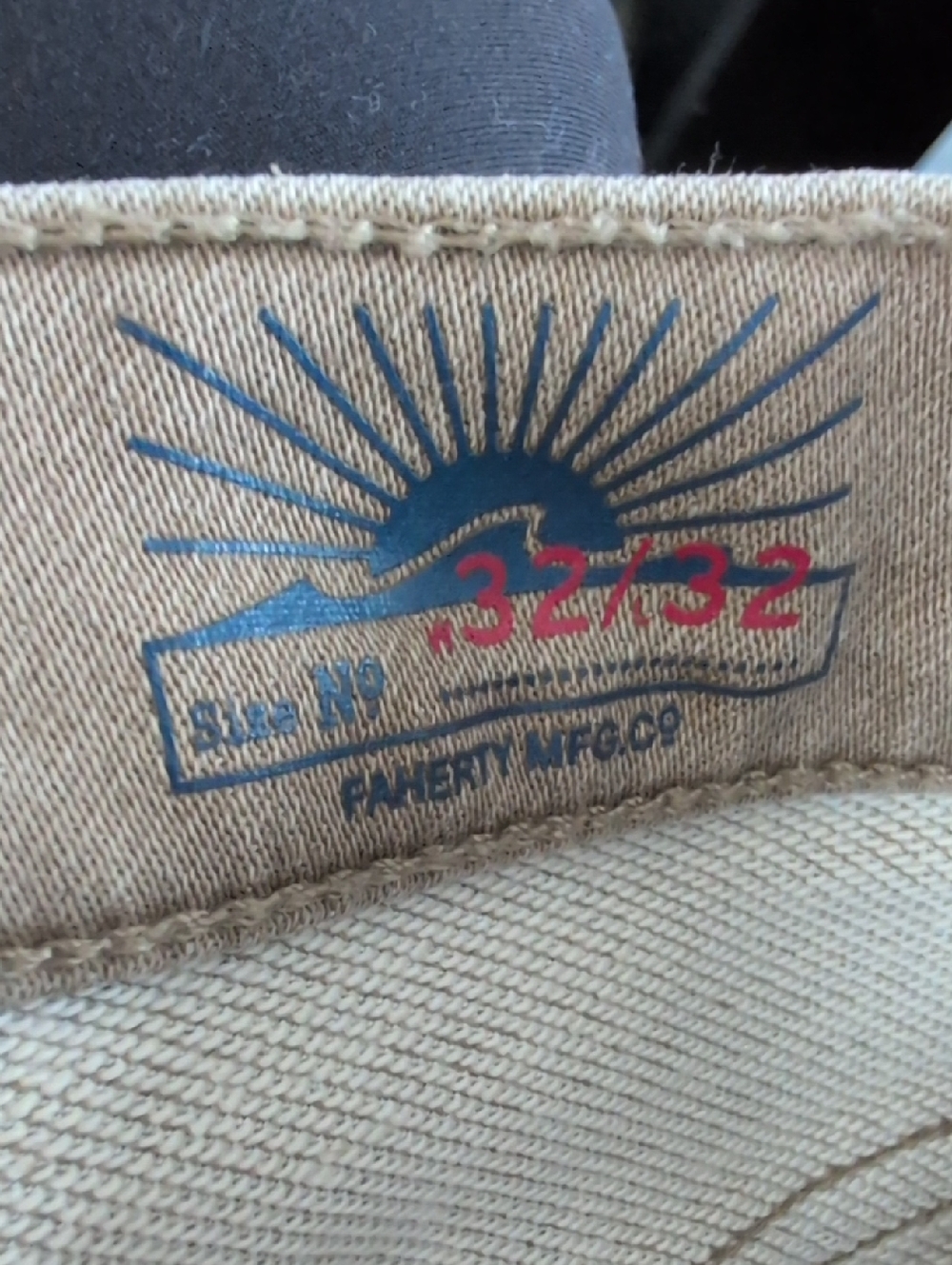 Faherty Stretch Terry 5-Pocket Athletic Fit Pant - Desert Khaki - Picture 6 of 6